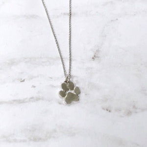 Paw Print Necklaces: Silver