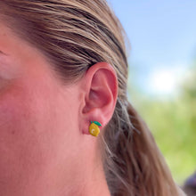 Load image into Gallery viewer, Lemon Enamel Stud Earrings
