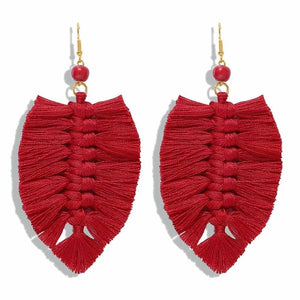 Bohemian Macrame Feather Earrings