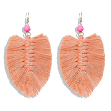 Load image into Gallery viewer, Bohemian Macrame Feather Earrings
