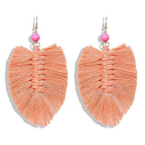 Bohemian Macrame Feather Earrings