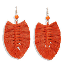 Load image into Gallery viewer, Bohemian Macrame Feather Earrings
