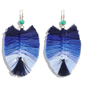 Bohemian Macrame Feather Earrings