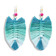 Load image into Gallery viewer, Bohemian Macrame Feather Earrings
