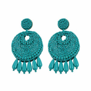 Handmade Boho Beaded/Fringed Drop Earrings