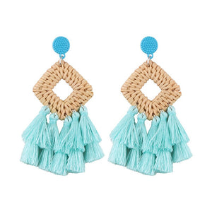 Handmade Boho Beaded/Fringed Drop Earrings